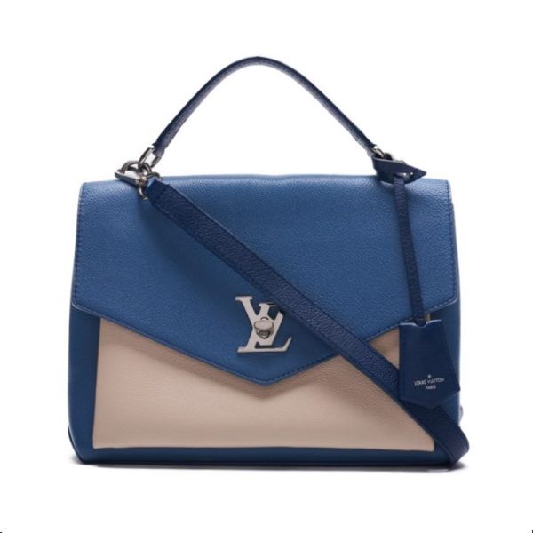 1 Louis Vuitton My Lock Me Taurillon Leather Handbag BlueIvory