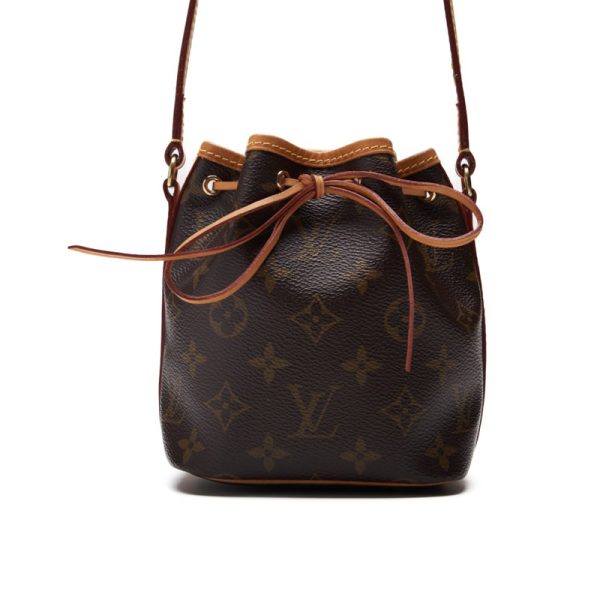 1 Louis Vuitton Nano Noe Leather Shoulder Bag Brown