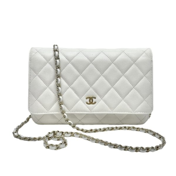 1 Chanel Matelasse Caviar Skin Shoulder Bag White