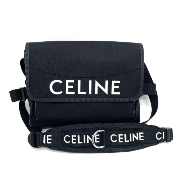 1 Celine Trekking Messenger Nylon Shoulder Bag Black