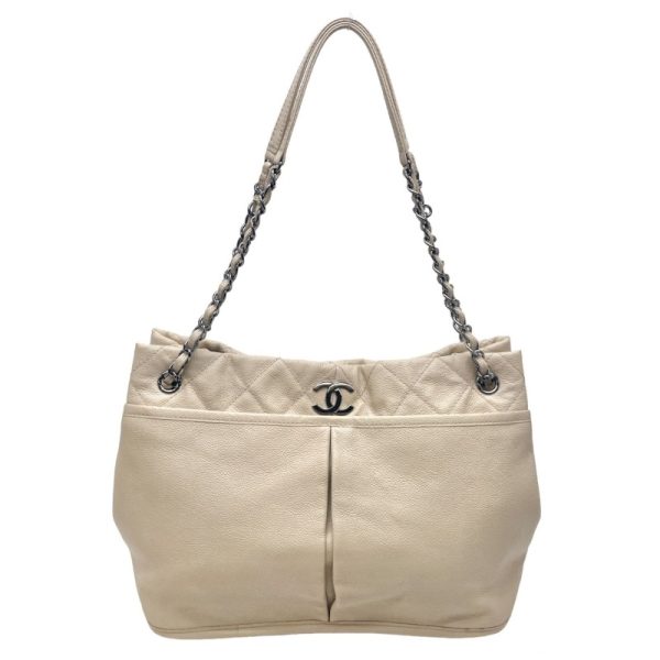 1 Chanel Matelasse Leather Tote Bag Beige