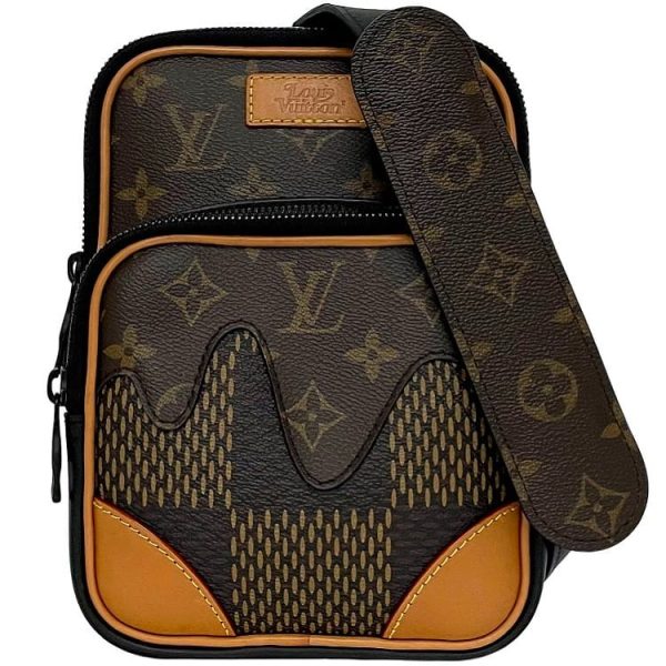 1 Louis Vuitton Amazon Sling Sling Shoulder Bag Brown Beige Black Damier Giant Monogram