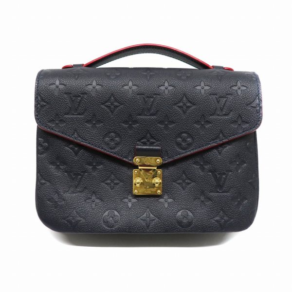 1 Louis Vuitton Pochette Metis MM Monogram Cloth Bag Marine Rouge