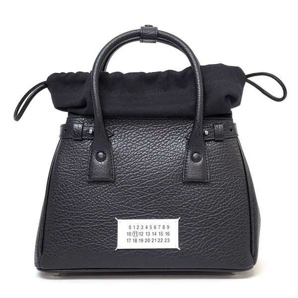 1 Maison Margiela Drawstring Bag Mini Calf Leather Handbag Black