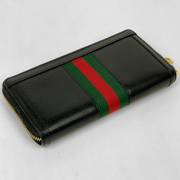 1000064476901 12 Gucci GG Double G Zip Around Sherry Line Long Wallet Black