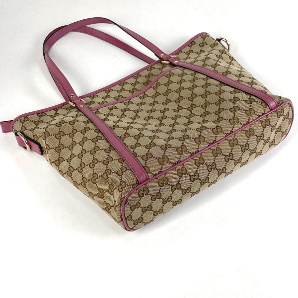 1000069263155 12 Gucci 2way Pattern Shoulder Tote Bag Beige Pink