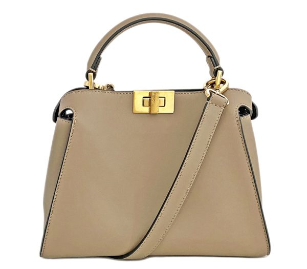 101 1 Fendi Peekaboo Essential gold hardware leather Hand Beige