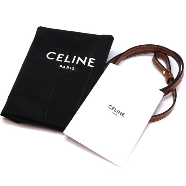 10249 9 Celine Small Vertical Cabas Bag 2way Bag PVC Leather Tan Dark Brown