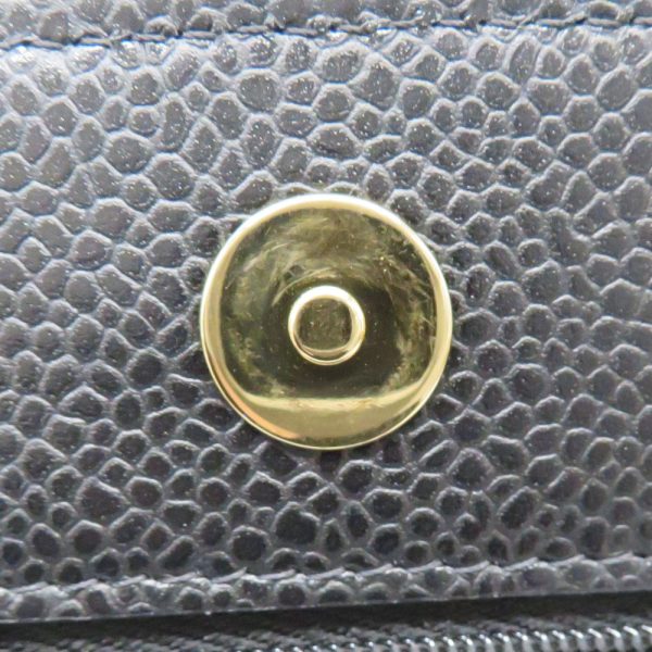 1099 CHANEL Classic Chain Wallet Shoulder Bag Matelasse Caviar Skin Grained Calfskin Black Coco Mark Gold Hardware
