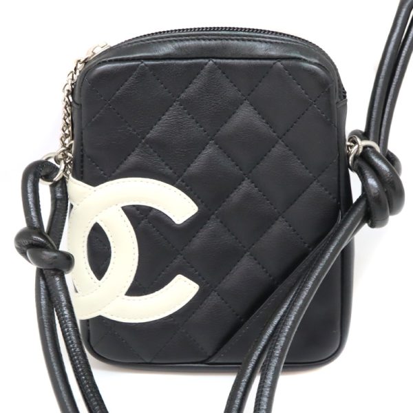 11363 1 Chanel Shoulder Bag Cambon Line Leather Black