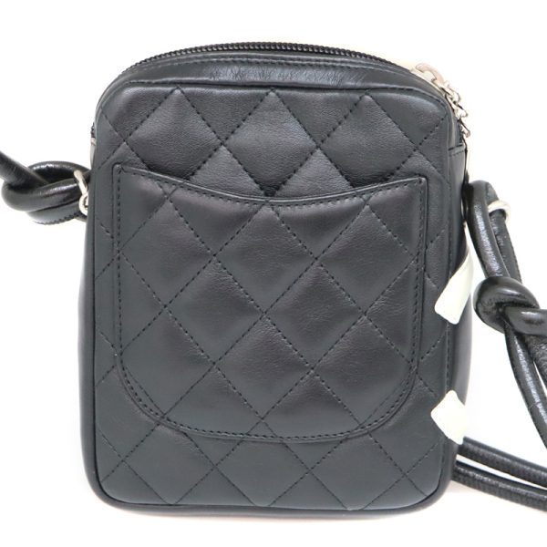 11363 2 Chanel Shoulder Bag Cambon Line Leather Black