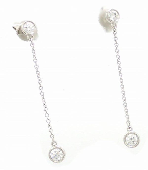 11590635 TIFFANY Co Tiffany by the Yard Drop Earrings Chain Platinum Diamond