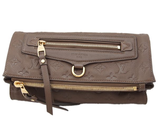 11902 1 Louis Vuitton Petillante Clutch Monogram Gold Hardware Empreinte Leather Brown