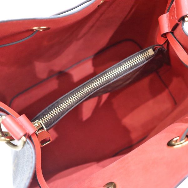 12 Louis Vuitton NeoNoe Shoulder Bag Monogram Canvas Brown Red