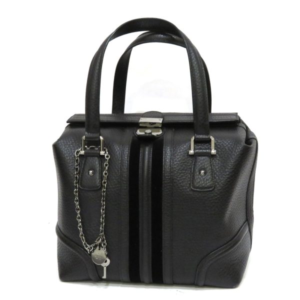 12 gu240212 4 Gucci Sherry Line Leather Mini Boston Bag AB Rank Black