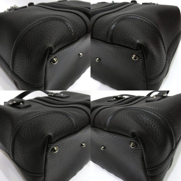 12 gu240212 4 06 Gucci Sherry Line Leather Mini Boston Bag AB Rank Black