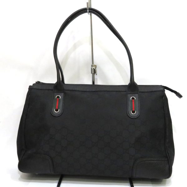 12 gu240314 1 Gucci GG Nylon Sherry Tote Bag A Rank Black