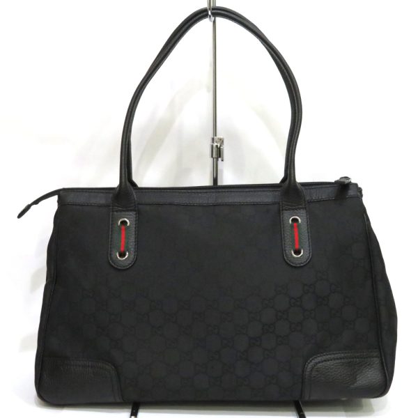 12 gu240314 1 01 Gucci GG Nylon Sherry Tote Bag A Rank Black