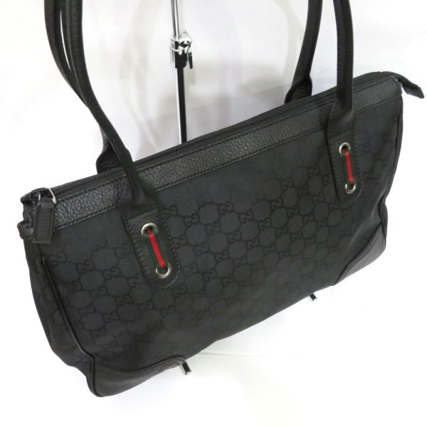 12 gu240314 1 04 Gucci GG Nylon Sherry Tote Bag A Rank Black