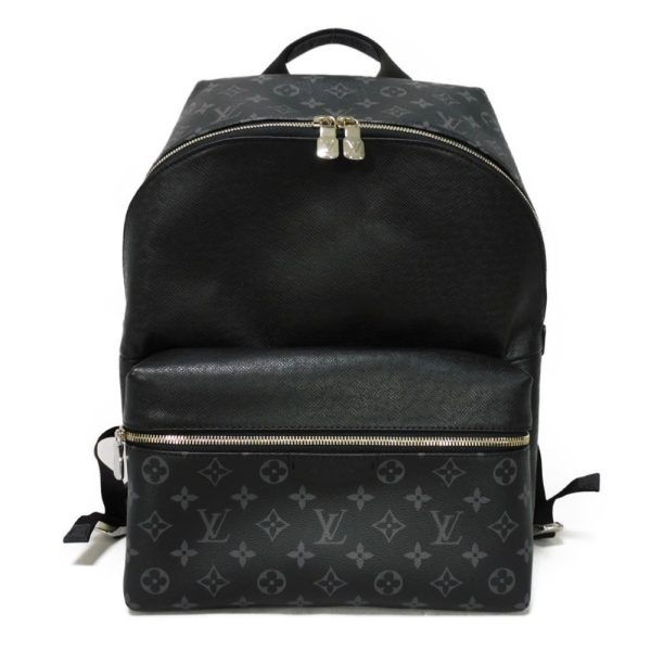 12052g 1 Louis Vuitton Taiga leather embossed Monogram Eclipse canvas Shoulder Bag black