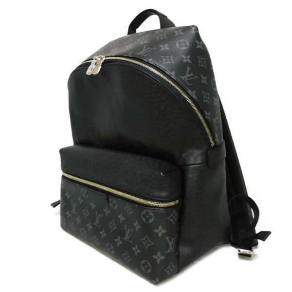 12052g 2 Louis Vuitton Taiga leather embossed Monogram Eclipse canvas Shoulder Bag black