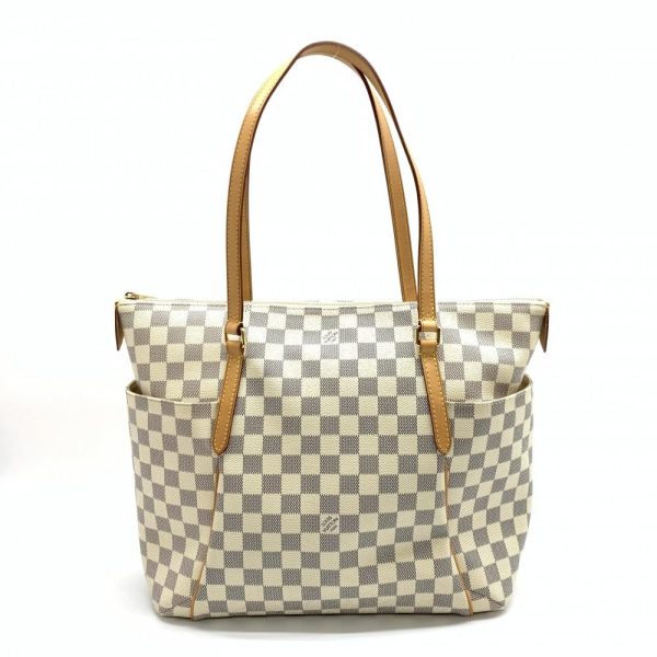1240001032777 1 Louis Vuitton Totally MM Damier Azur Tote Bag Shoulder Bag Gray White