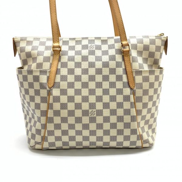 1240001032777 3 Louis Vuitton Totally MM Damier Azur Tote Bag Shoulder Bag Gray White