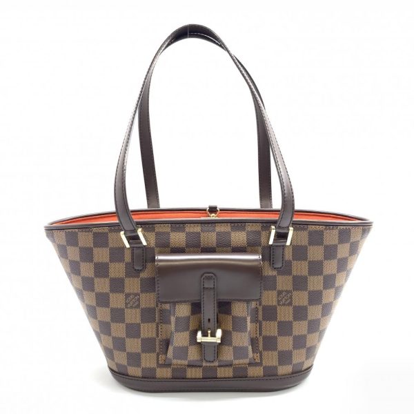 1240001033005 1 Louis Vuitton Manosque PM Damier Tote Bag Shoulder Strap Trapezoid Brown