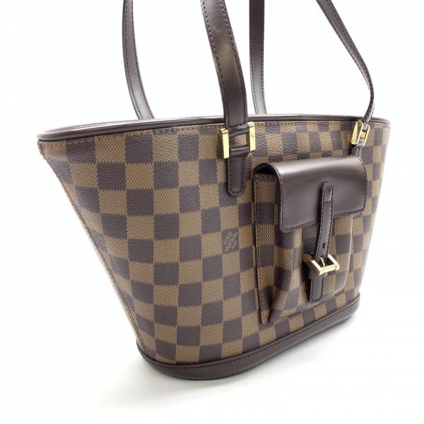 1240001033005 2 Louis Vuitton Manosque PM Damier Tote Bag Shoulder Strap Trapezoid Brown