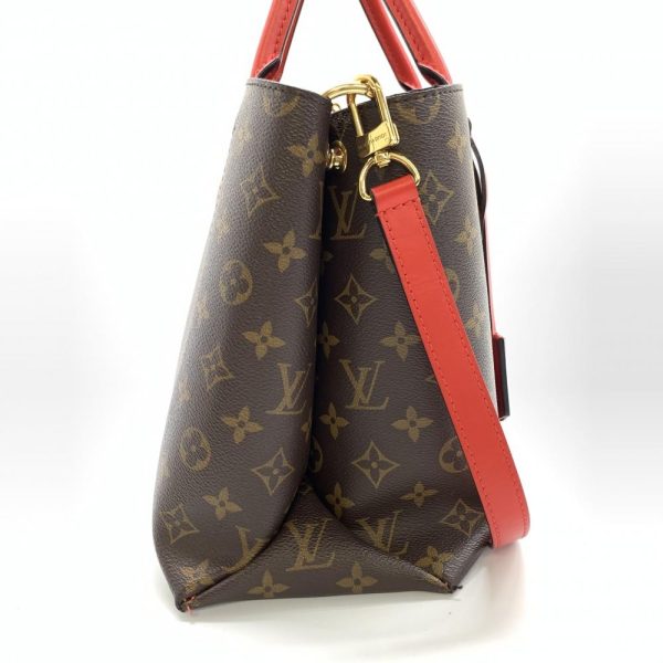 1240001034203 3 Louis Vuitton Flower Tote Monogram Coquelicot Brown Red 2way Shoulder Bag