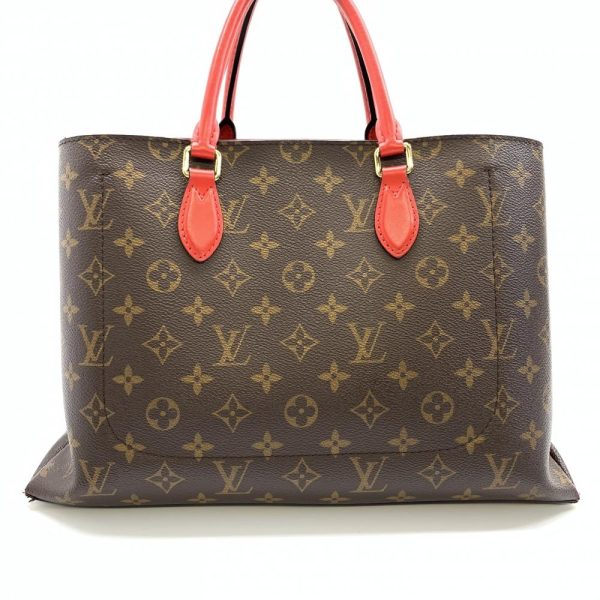 1240001034203 4 Louis Vuitton Flower Tote Monogram Coquelicot Brown Red 2way Shoulder Bag