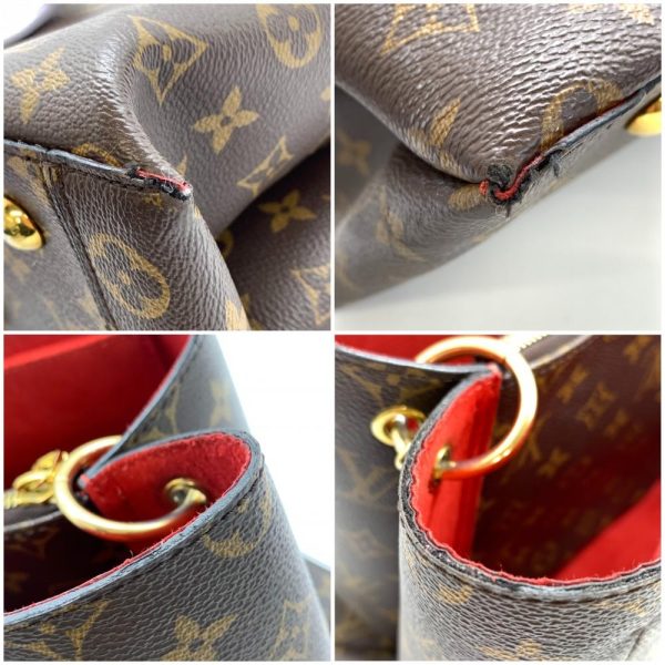 1240001034203 6 Louis Vuitton Flower Tote Monogram Coquelicot Brown Red 2way Shoulder Bag