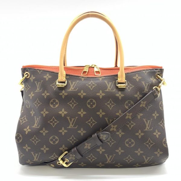 1240001034705 1 Louis Vuitton Pallas Clementine Monogram 2way Shoulder Handbag Brown Orange