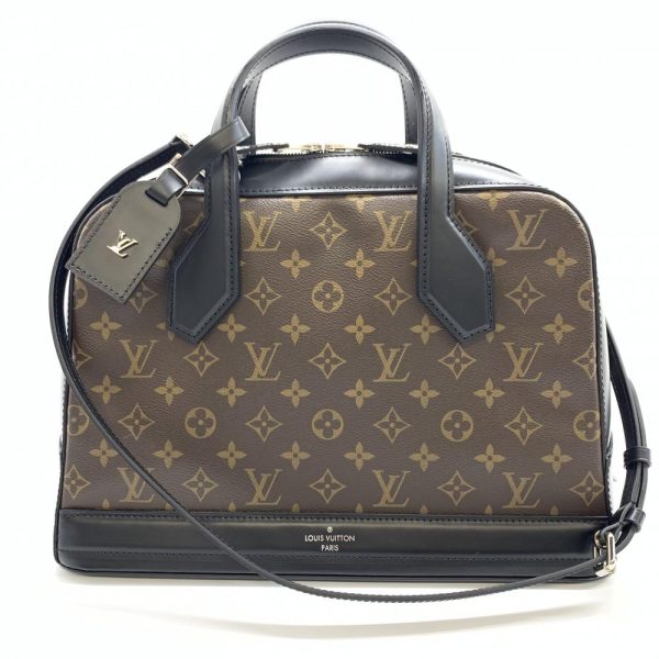 1240001034929 1 Louis Vuitton Dora MM Monogram Noir 2way Bag Round Brown Black