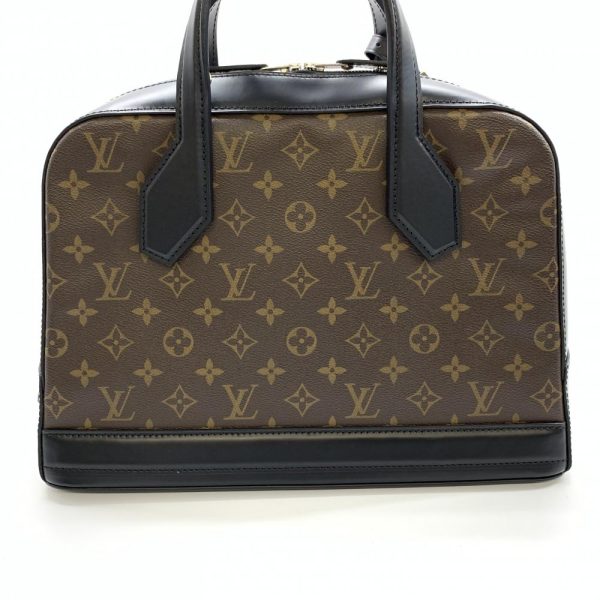 1240001034929 2 Louis Vuitton Dora MM Monogram Noir 2way Bag Round Brown Black