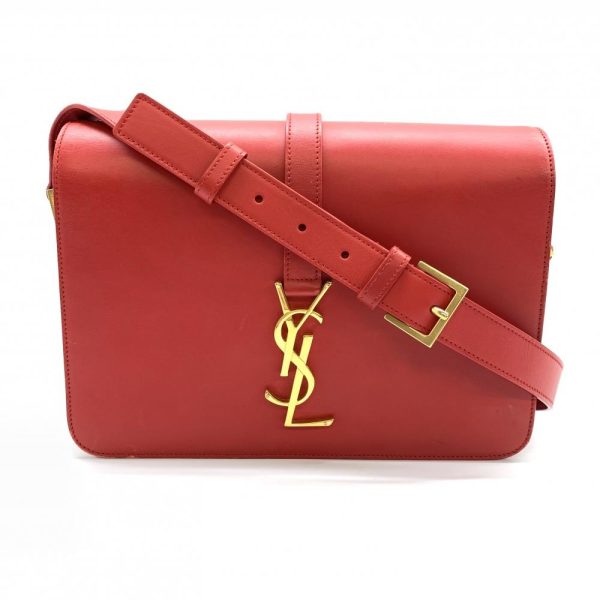 1240001035408 1 Saint Laurent Universite Shoulder Bag Crossbody Calf Leather Red YSL