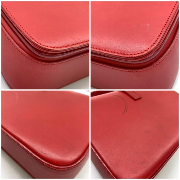 1240001035408 6 Saint Laurent Universite Shoulder Bag Crossbody Calf Leather Red YSL