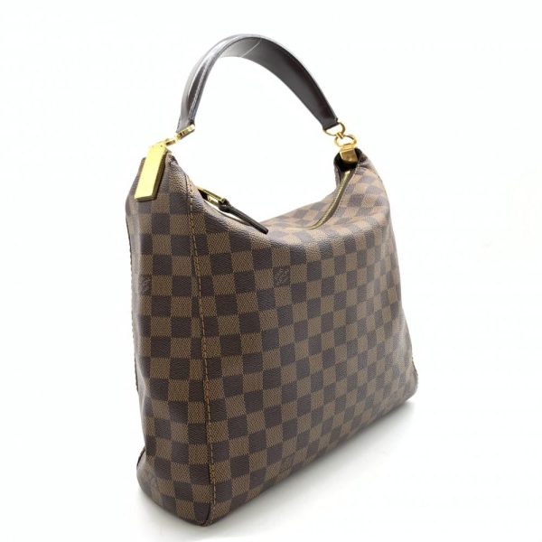 1240001036249 2 Louis Vuitton Portobello PM Damier Brown Shoulder Bag Zipper Closure