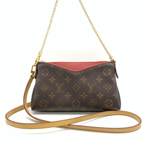 1240001037502 1 Louis Vuitton Pallas Scratch Monogram Shoulder Bag Crossbody Brown Red