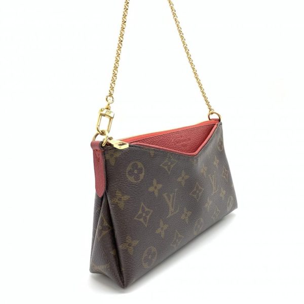 1240001037502 2 Louis Vuitton Pallas Scratch Monogram Shoulder Bag Crossbody Brown Red