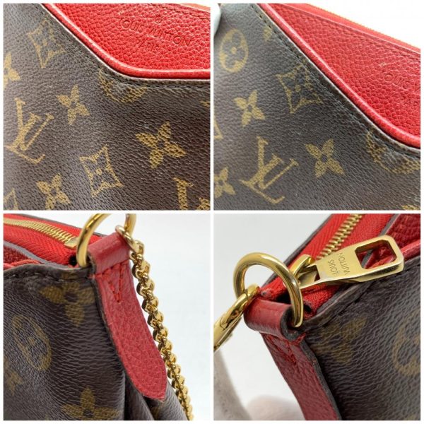 1240001037502 8 Louis Vuitton Pallas Scratch Monogram Shoulder Bag Crossbody Brown Red