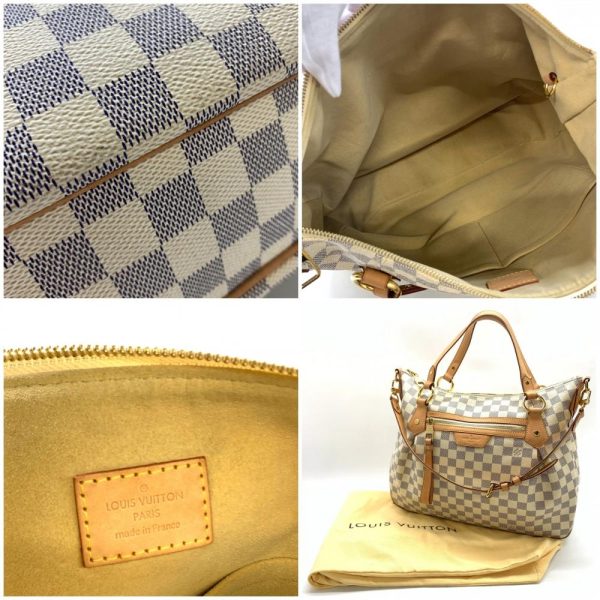 1240001037792 9 Louis Vuitton Evora MM Damier Azur White 2way Shoulder Bag Handbag Large