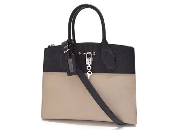 1240004002366 2 Louis Vuitton City Steamer Mm Leather Handbag Taurillon Beige