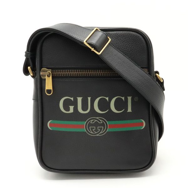 12400197 1 Gucci Print Messenger Crossbody Shoulder Bag Black