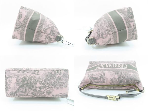 1240102004 03 Dior Technical Fabric Pink Grey Nomad Pouch Medium Handbag