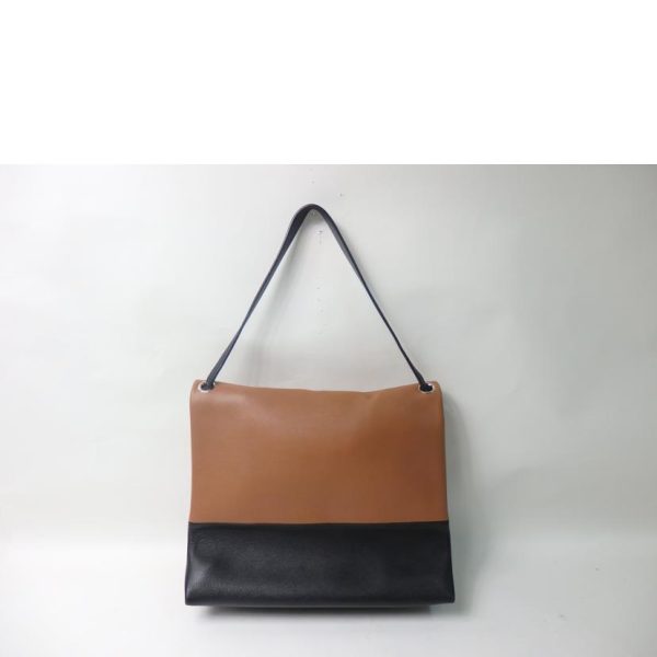 15501 2 Celine All Back Soft Pouch Bag BrownBlack White