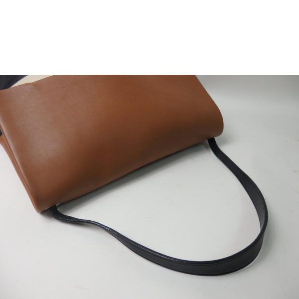 15501 4 Celine All Back Soft Pouch Bag BrownBlack White