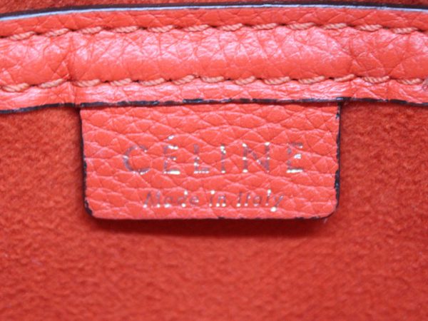 1620 Celine Luggage Nano Silver Hardware 2way Handbag Shoulder Leather Red Vermilion