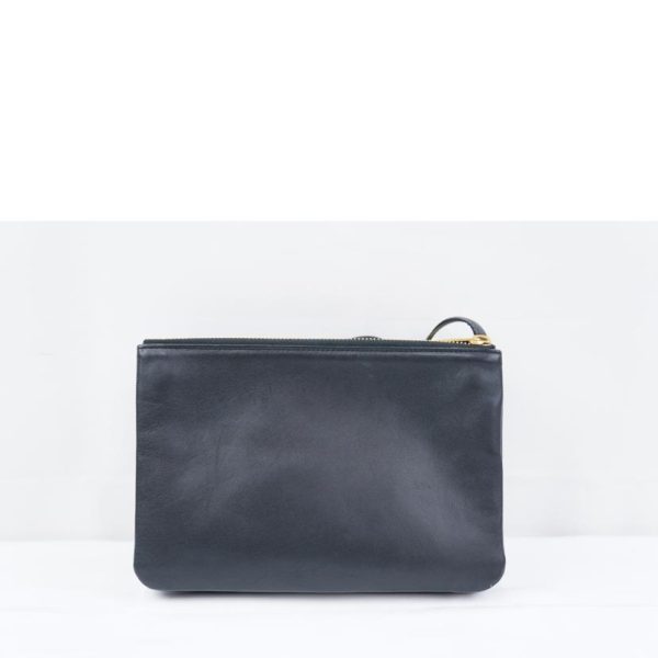 18146 2 Celine Trio Small Shoulder Bag Navy Blue