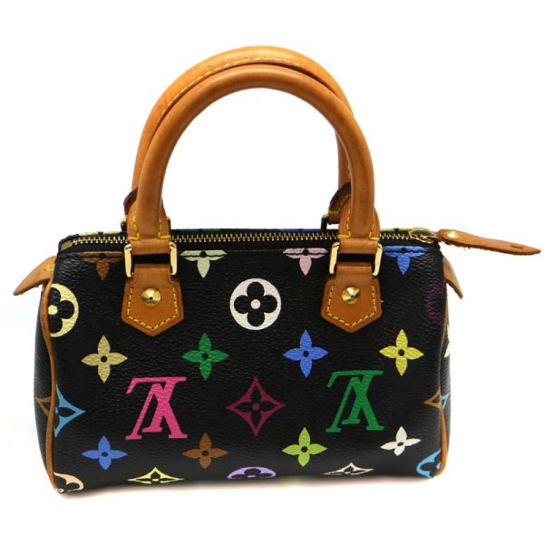 1967 2 Louis Vuitton Mini Speedy Multicolor Noir Black Handbag